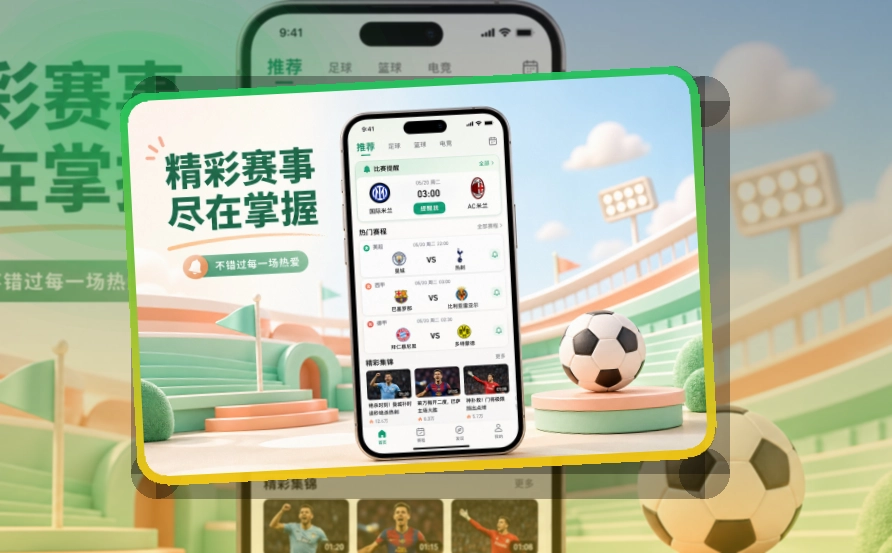赛事控制台 · App使用入口 · 比分变化及时掌握界面展示